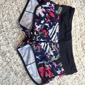 Lululemon Athletica Black and Red Athletic Shorts